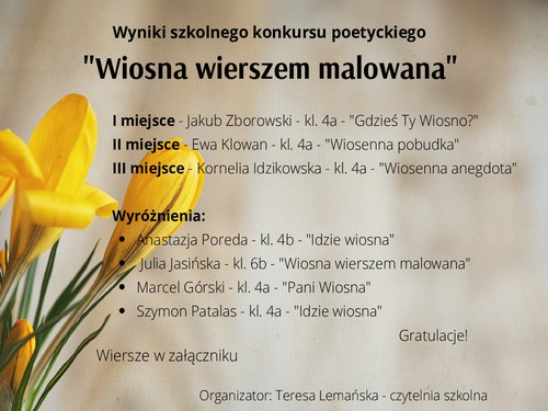 "Wiosna wierszem malowana"