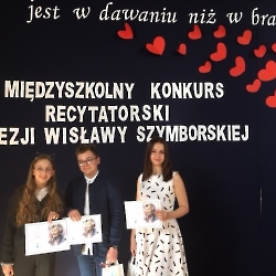 Międzyszkolny Konkurs Recytatorski inspirowany twórczością Wisławy Szymborskiej